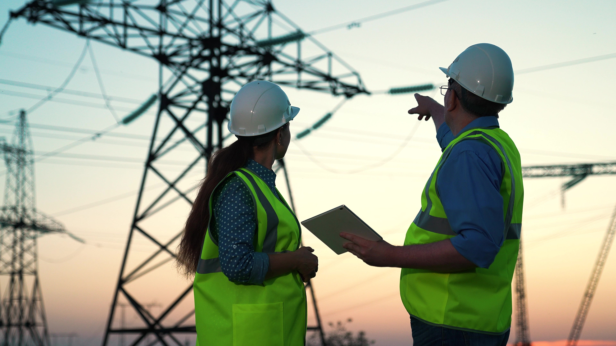 Business,People,,Builders,Energy,Construction.,Two,Energy,Engineers,Work,On